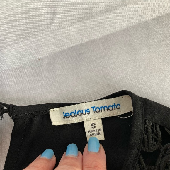 Jealous Tomato Stripped Crochet Cropped Top Size Small - Picture 7 of 11